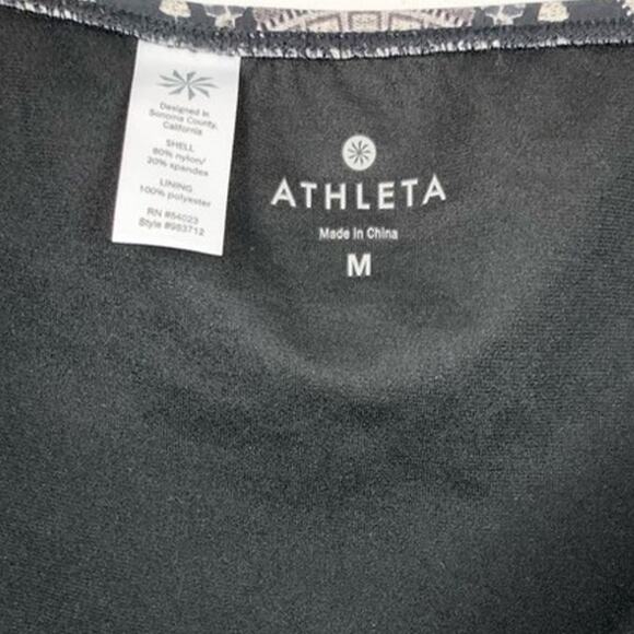 Athleta Martina Bikini Top Medium & Bikini Bottom Small Black Gray Geometric - Picture 6 of 9